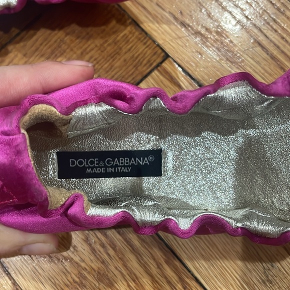 Dolce & Gabbana EUC Satin Pink Ballet Flats Fuchsia EU7 - Picture 8 of 10